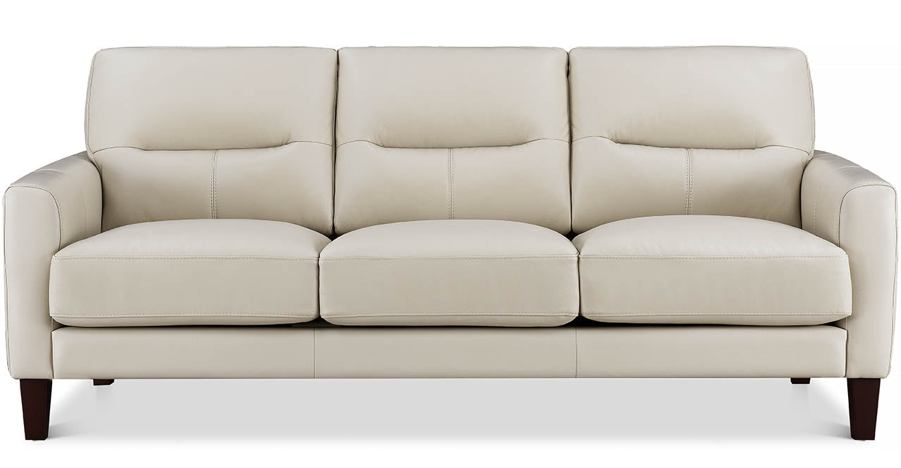 Chloe Leather Sofa Collection, Vanilla White